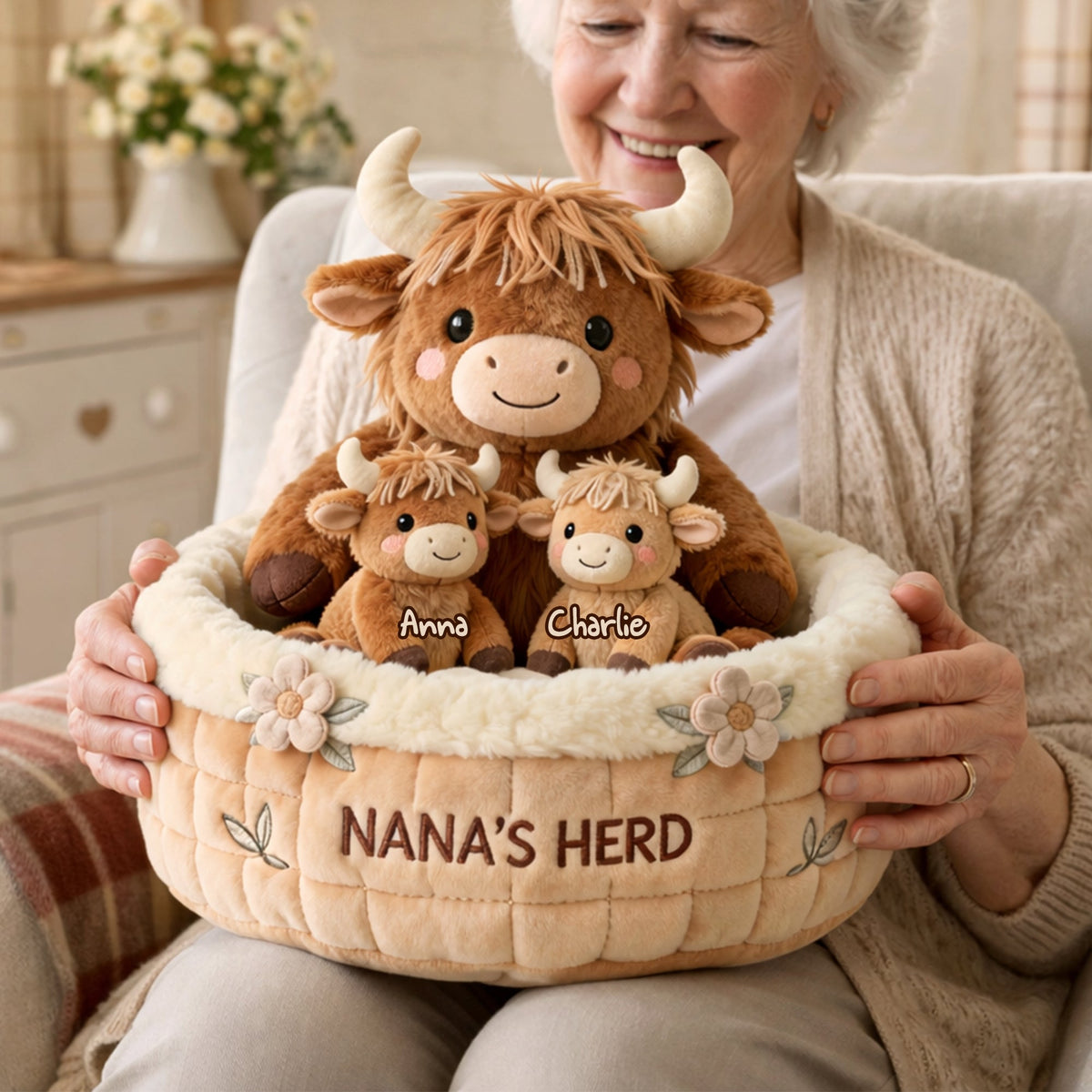 Cute Highland Cow Custom Pillow - Personalized Gifts For Grandma 05NALU280226