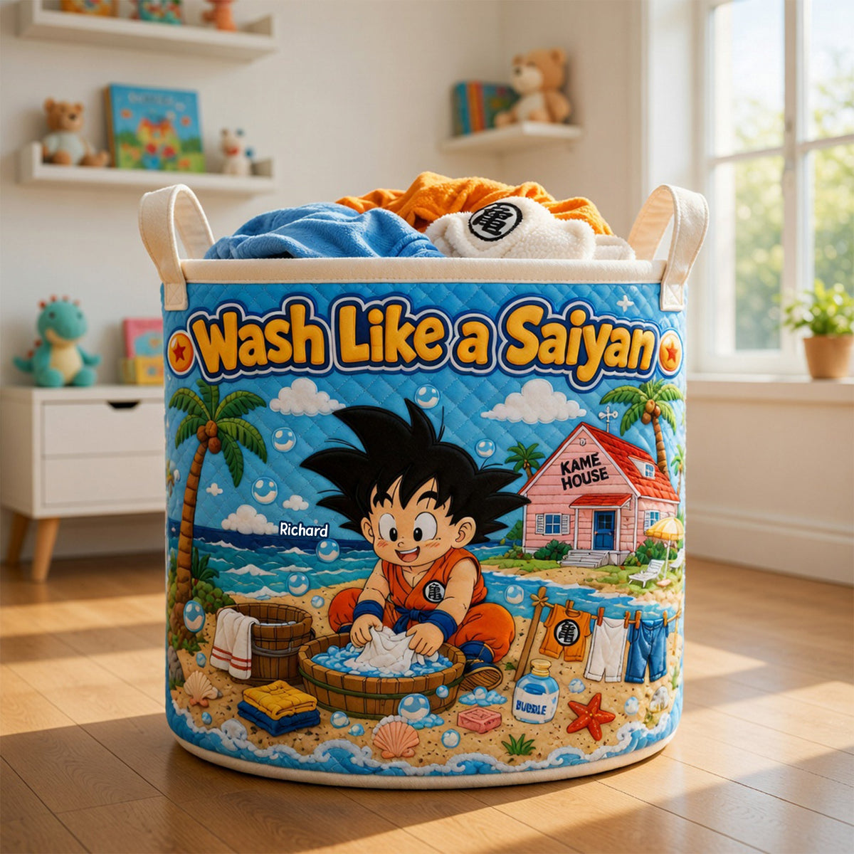 Wash Like A Legend Quilted Laundry Basket - Personalized Gifts 04toqn290626