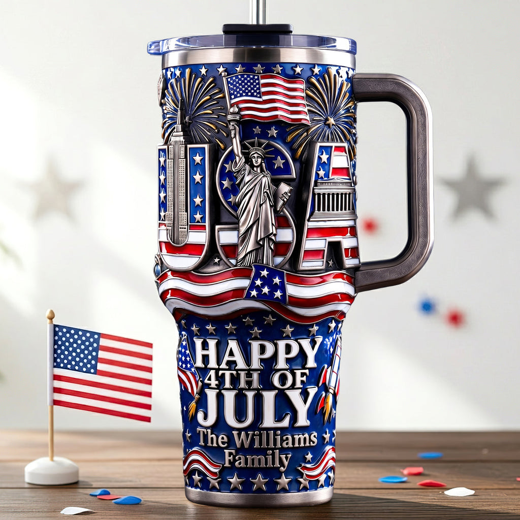 USA Happy 4th July Tumbler - Personalized Gifts For Family 05padt100626