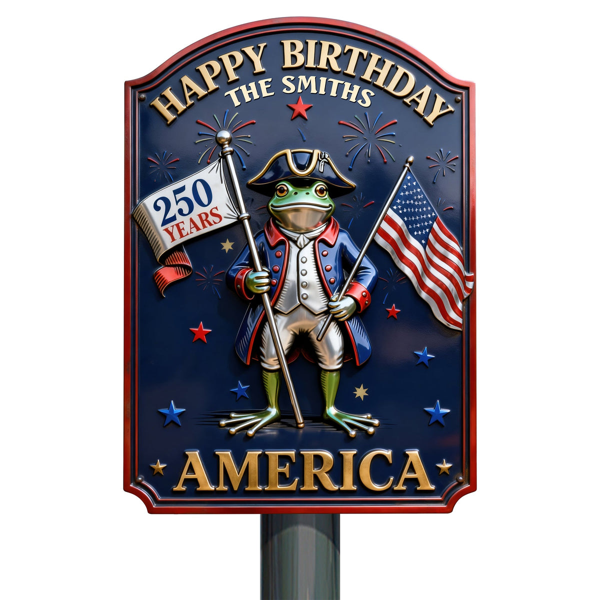 Revolutionary Frog Metal Sign, Personalized Decor Gifts For Patriots 01qhqn300526