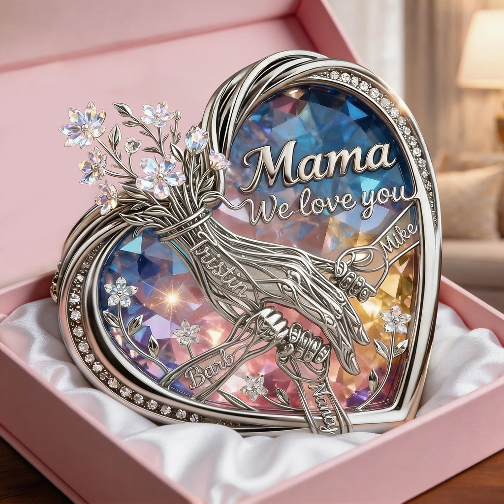 Mom & Children Holding Hands Love Acrylic Plaque - Personalized Gifts For Mom 04qhlu120326