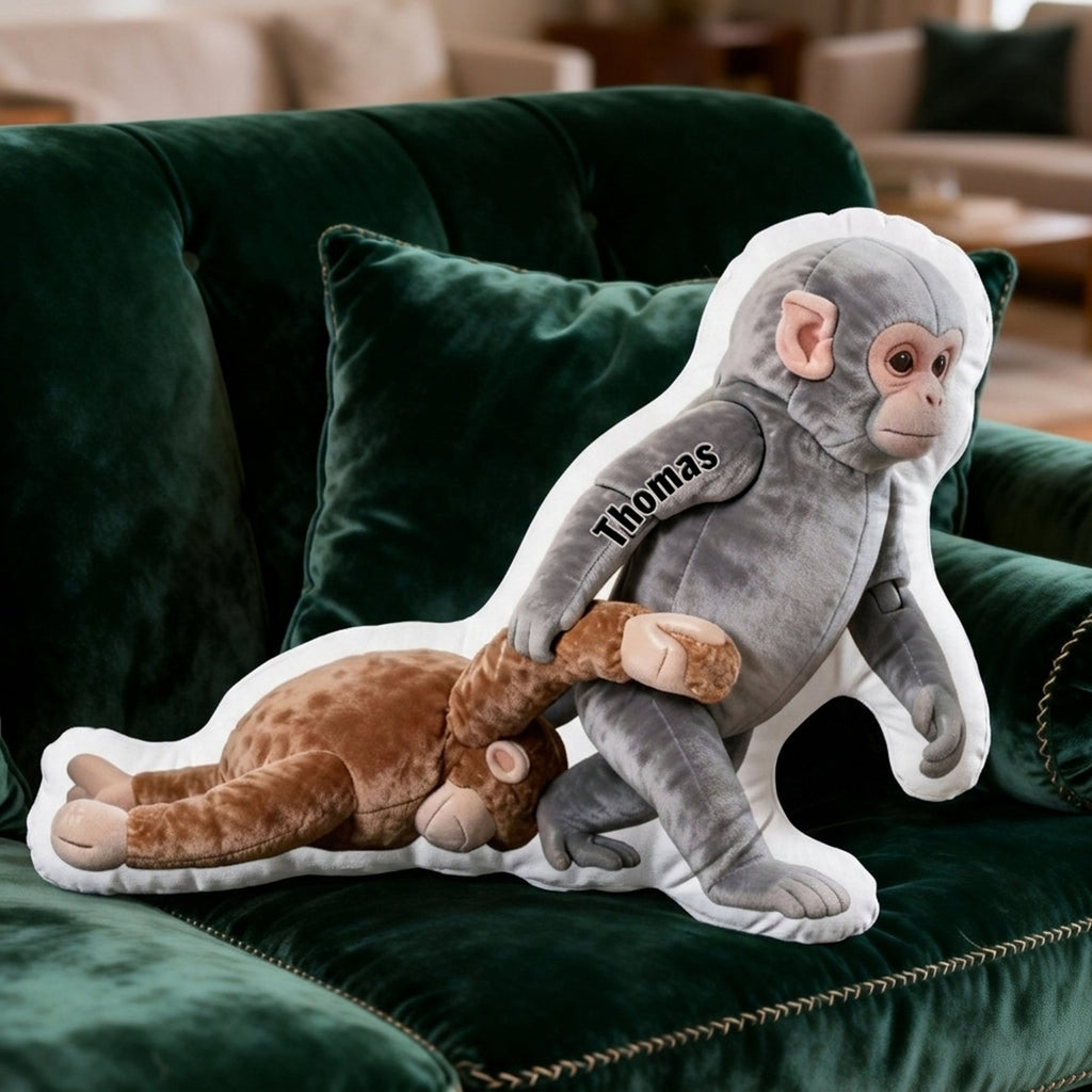Monkey Custom Shaped Pillow - Personalized Gifts 06tglu060326