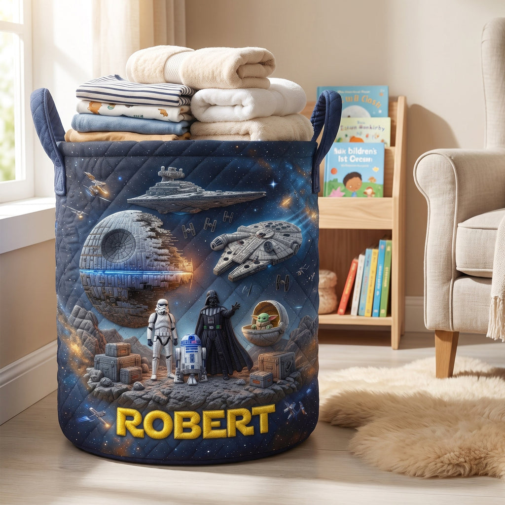 Space Quilted Laundry Basket - Personalized Gifts For Space Lovers 01OHQN130726