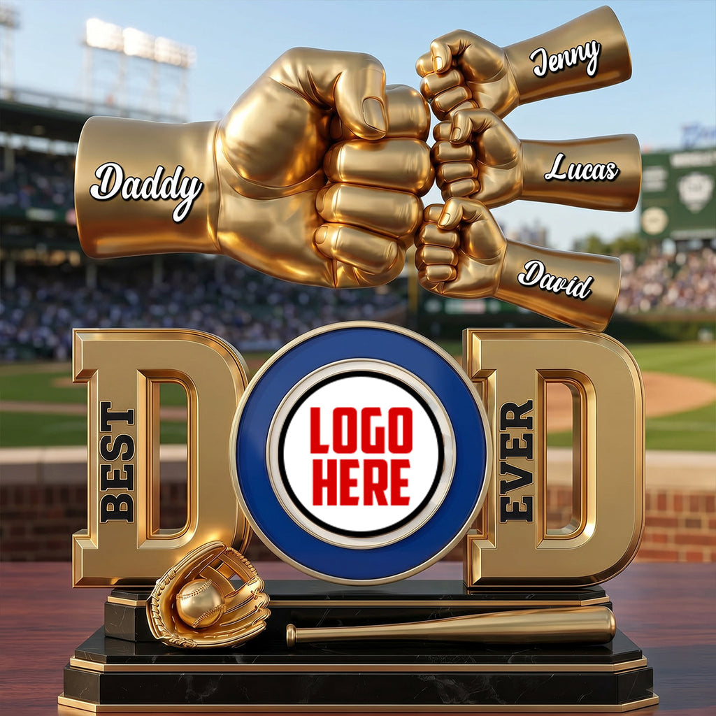 Team Spirit Dad & Kids Fist Bump Plaque - Personalized Gift For Dads 02NATN230526