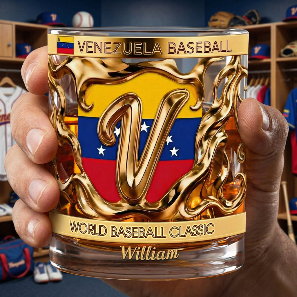 Venezuela Baseball 11oz Round Glass Personalized Gifts 04tgqn280326