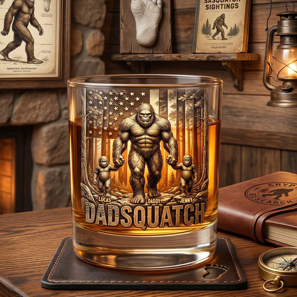Wild Dad Energy Round Glass - Personalized Gifts For Dads 04NATN010526
