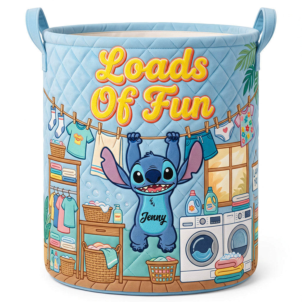 Loads Of Fun Quilted Laundry Basket - Personalized Gifts 04nadt090726