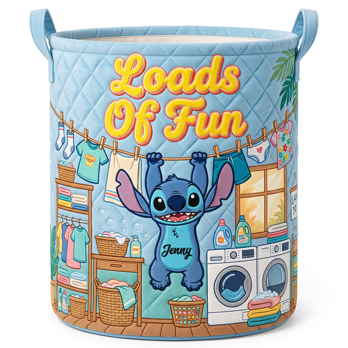 Loads Of Fun Quilted Laundry Basket - Personalized Gifts 04nadt090726