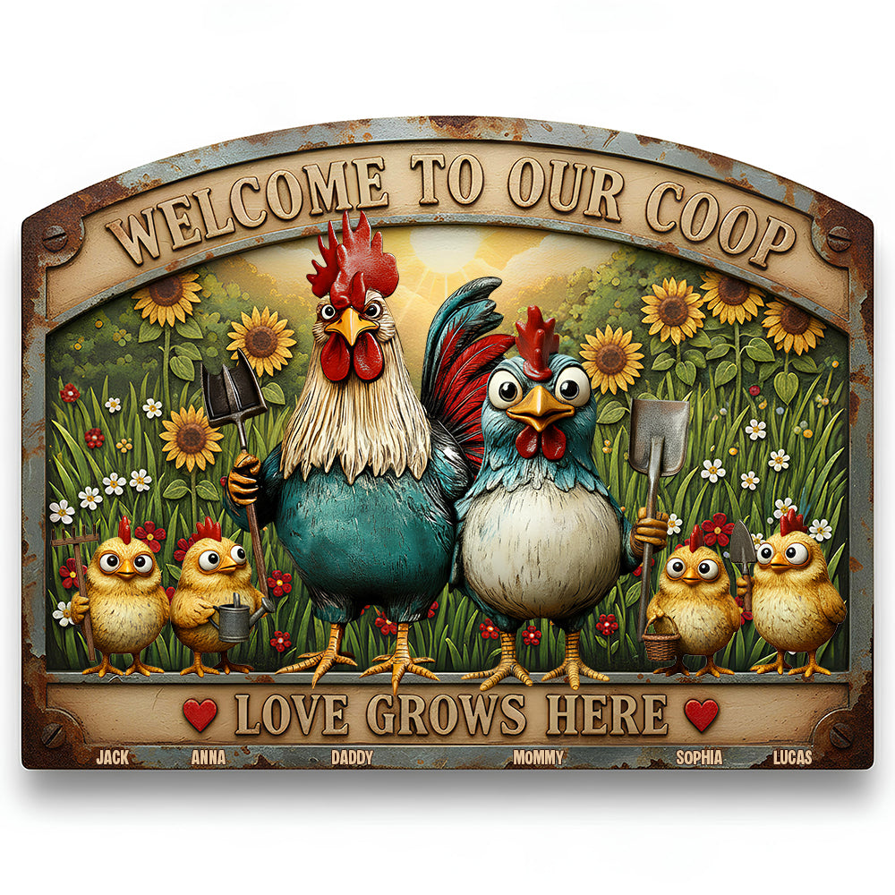 Chicken Coop Metal Sign Personalized Gifts For Family 061pgtn111225