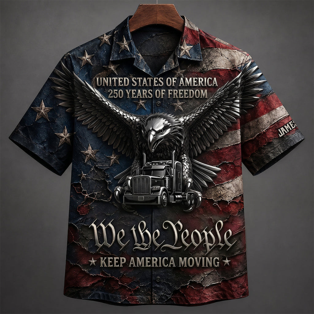 Badass Trucker Keep America Moving Hawaiian Shirt, Personalized Gifts For Trucker 03qhdt260626