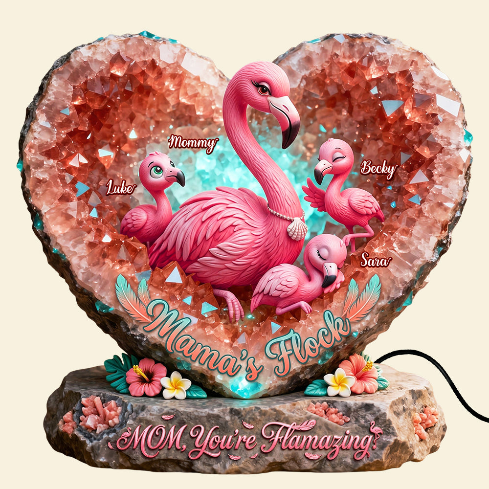 Flamingo Mama Light Box - Personalized Gifts For Mothers 02hudt130426