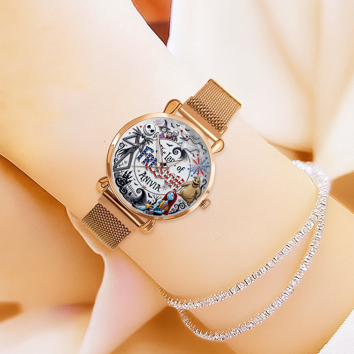 The Land Of Freedom Mesh Strap Quartz Watch - Personalized Gifts For Patriots 03padt080626
