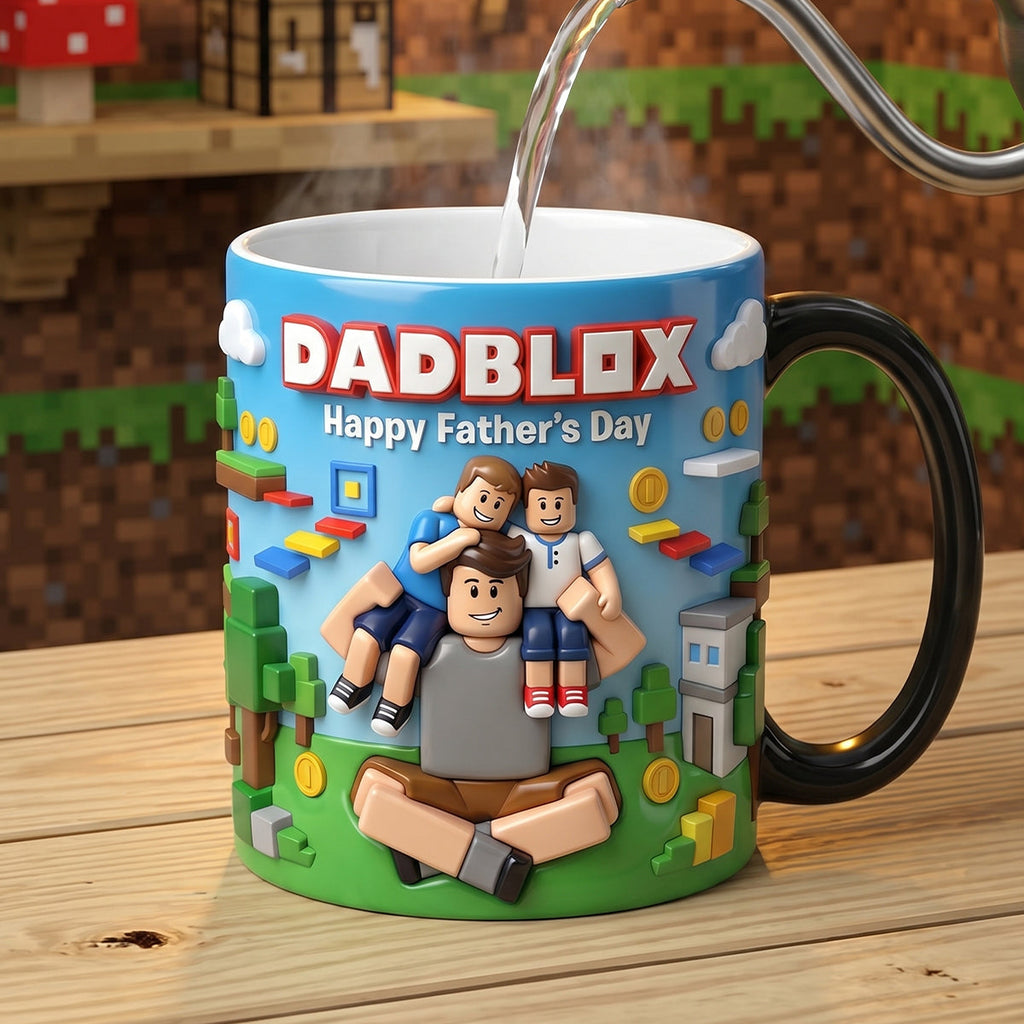 Custom Photo Block Game Dad Magic Coffee Mug - Personalized Gifts For Father's Day Magic Mug 03NATN150526