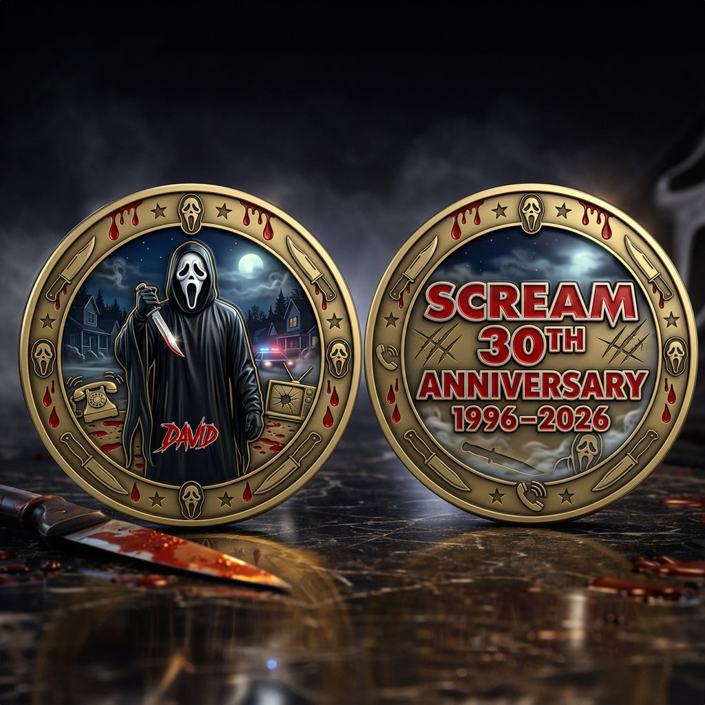 30 Years Anniversary Metal Coin - Personalized Gifts For Horror Fans Printed Metal Coin 05OHLU120326