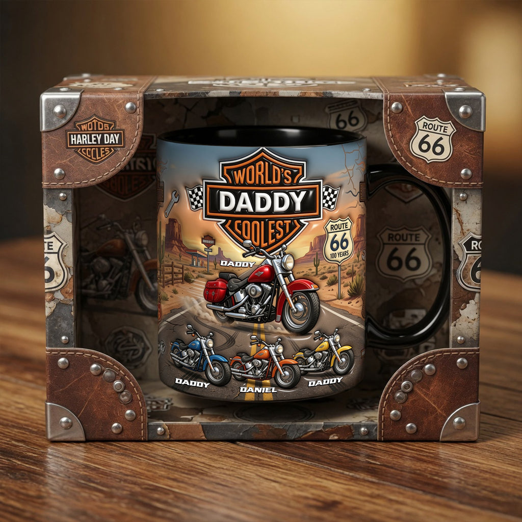 Motorcycle Coolest Dad Magic Coffee Mug - Personalized Gifts For Father's Day Biker Dad Magic Mug 04NALU120526