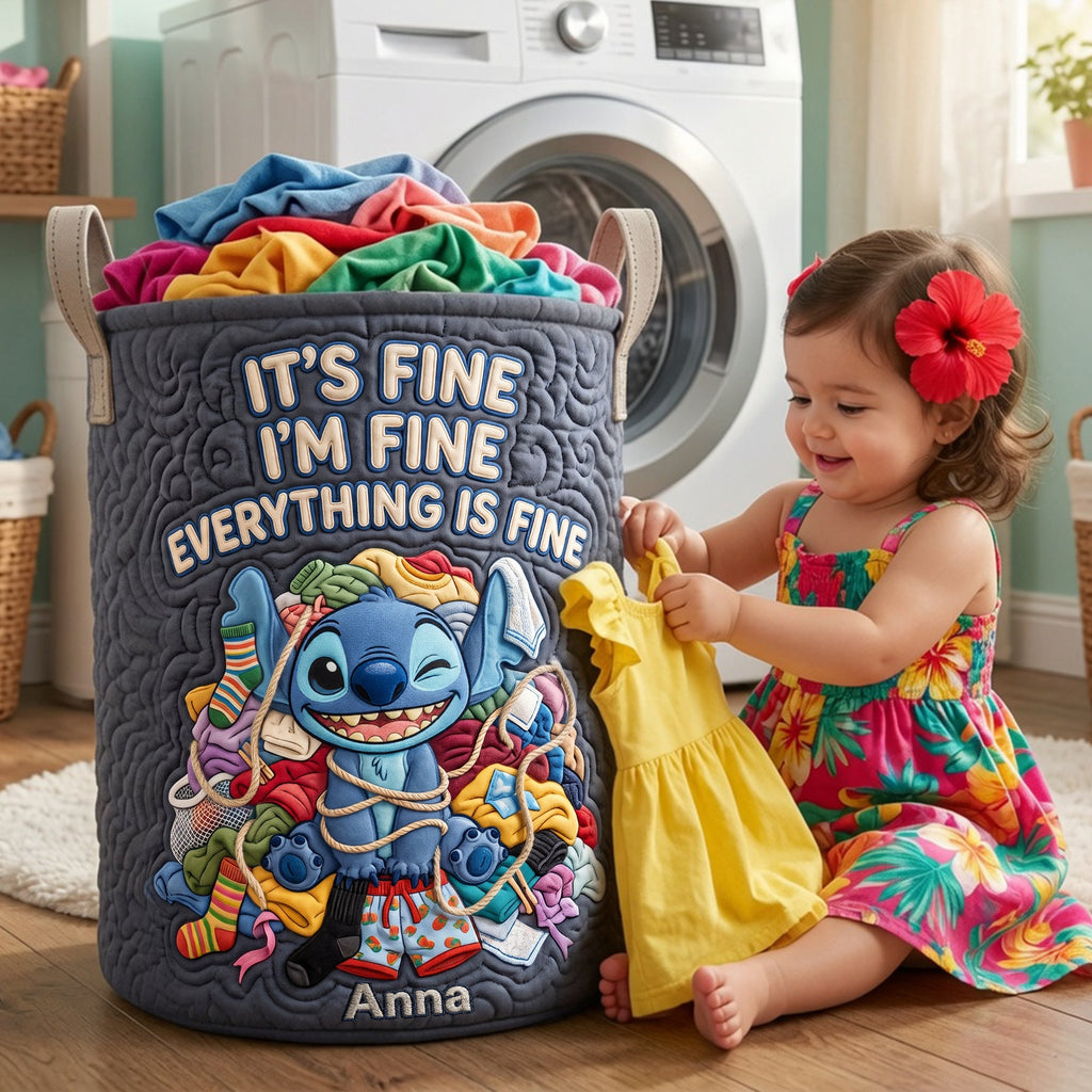 Messy Fun Quilted Laudry Basket, Personalized Gifts 03qhlu100726