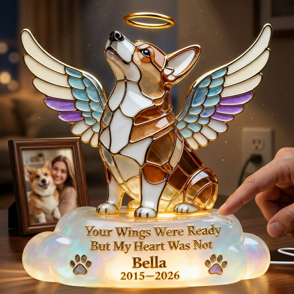 Pet Angel Memorial Light Box, Custom Photo Keepsake To Remember Losted Pets 02qhlu010426