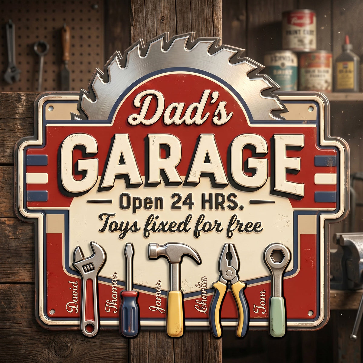 Dad's Garage - Cut Metal Sign - Personalized Gifts For Dad 01NALU250526