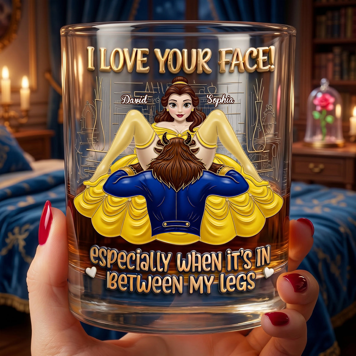 Naughty Couple Round Glass - Personalized Gifts For Couple 01nalu170626
