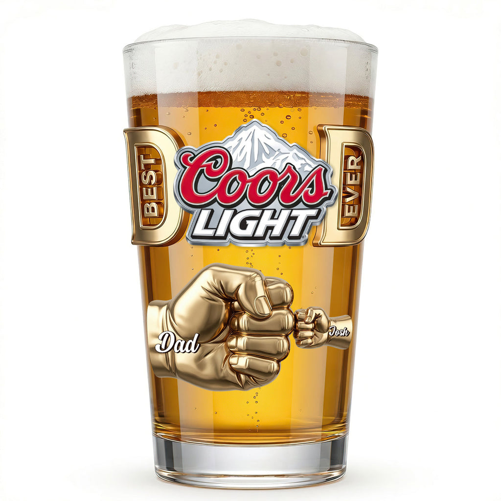 Family Fist Bump Tumbler Glass - Personalized Gifts For Dad 01NADT220526