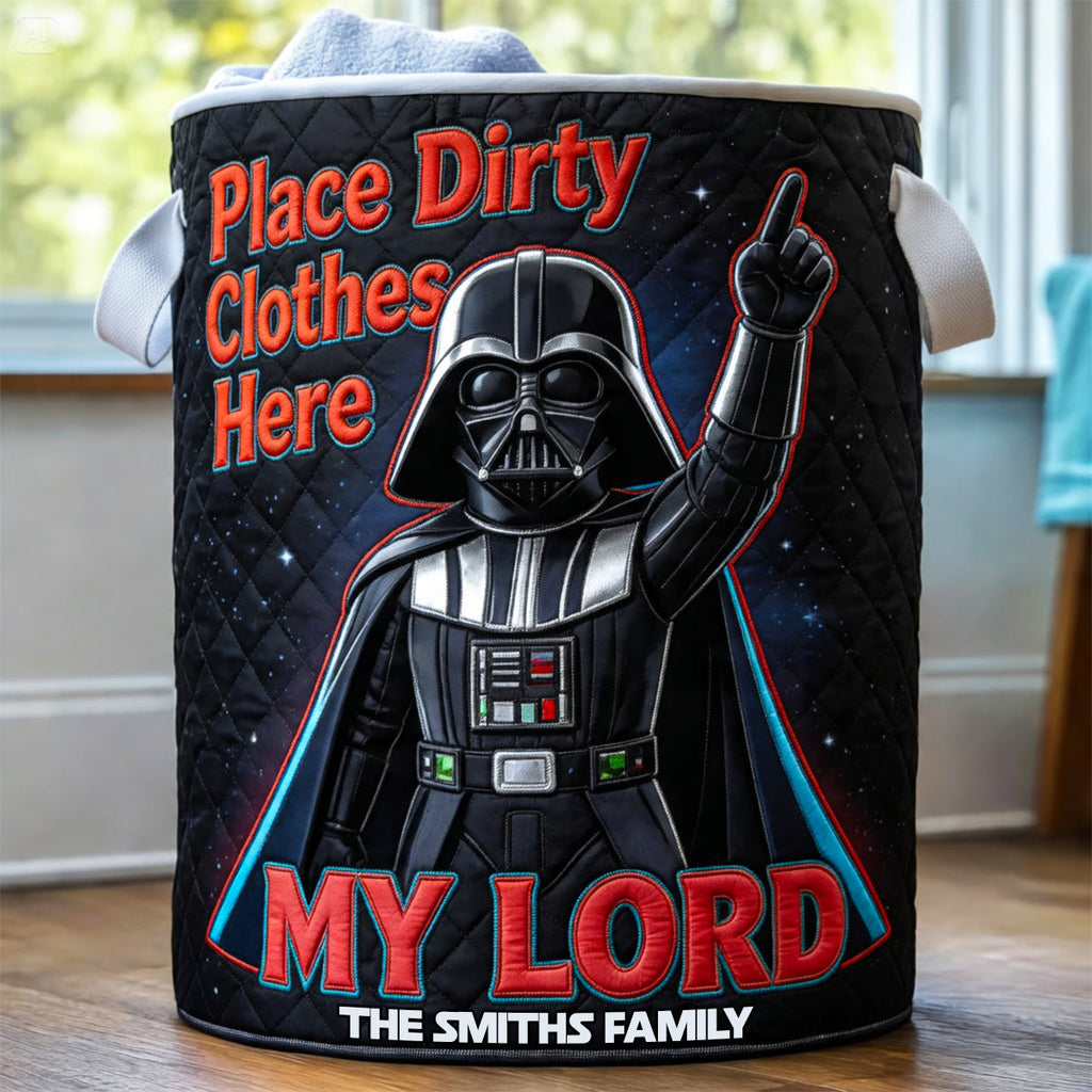 Place Dirty Clothes Here Quilted Laundry Basket - Personalized Gifts 03hudt090726