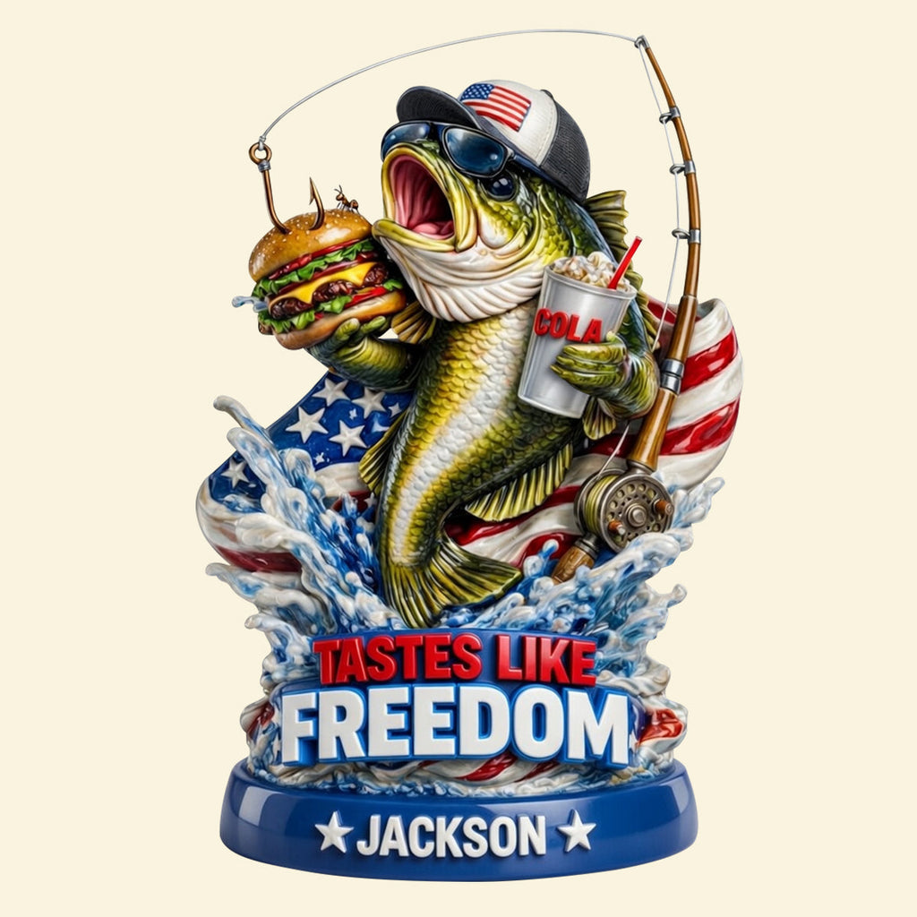 American Freedom Fishing Acrylic Plaque - Personalized Gifts For Fishing Lovers 02tytn130326