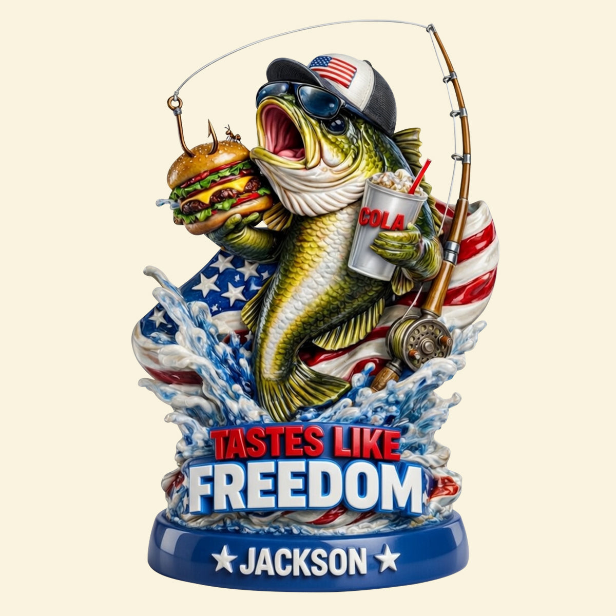 American Freedom Fishing Acrylic Plaque - Personalized Gifts For Fishing Lovers 02tytn130326