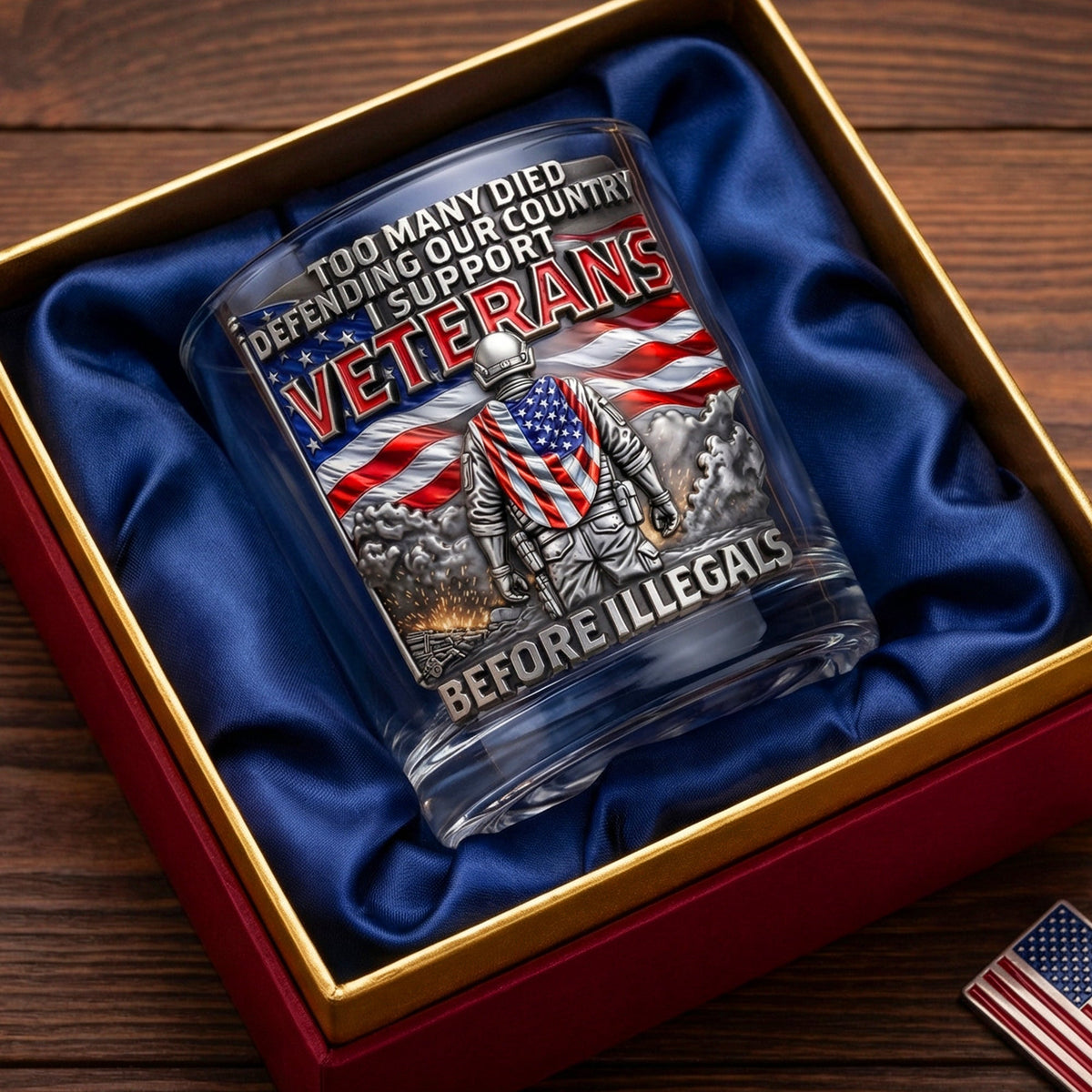 Veteran Pride Round Glass - Personalized Gifts For Veterans 03OHQN050326
