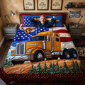 Patriotic Semi Truck Quilt Set – Personalized Gifts For Road Warriors 05TGLU120626