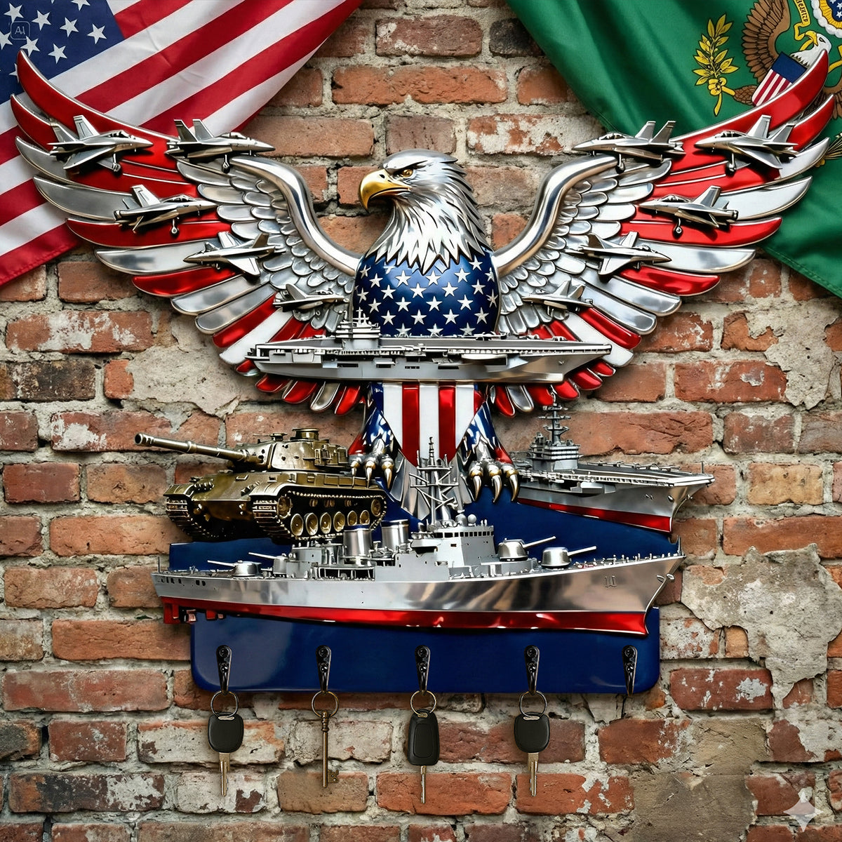 Armed Eagle Key Hanger – Personalized Gift For Veterans & Patriots 041qhtn280126