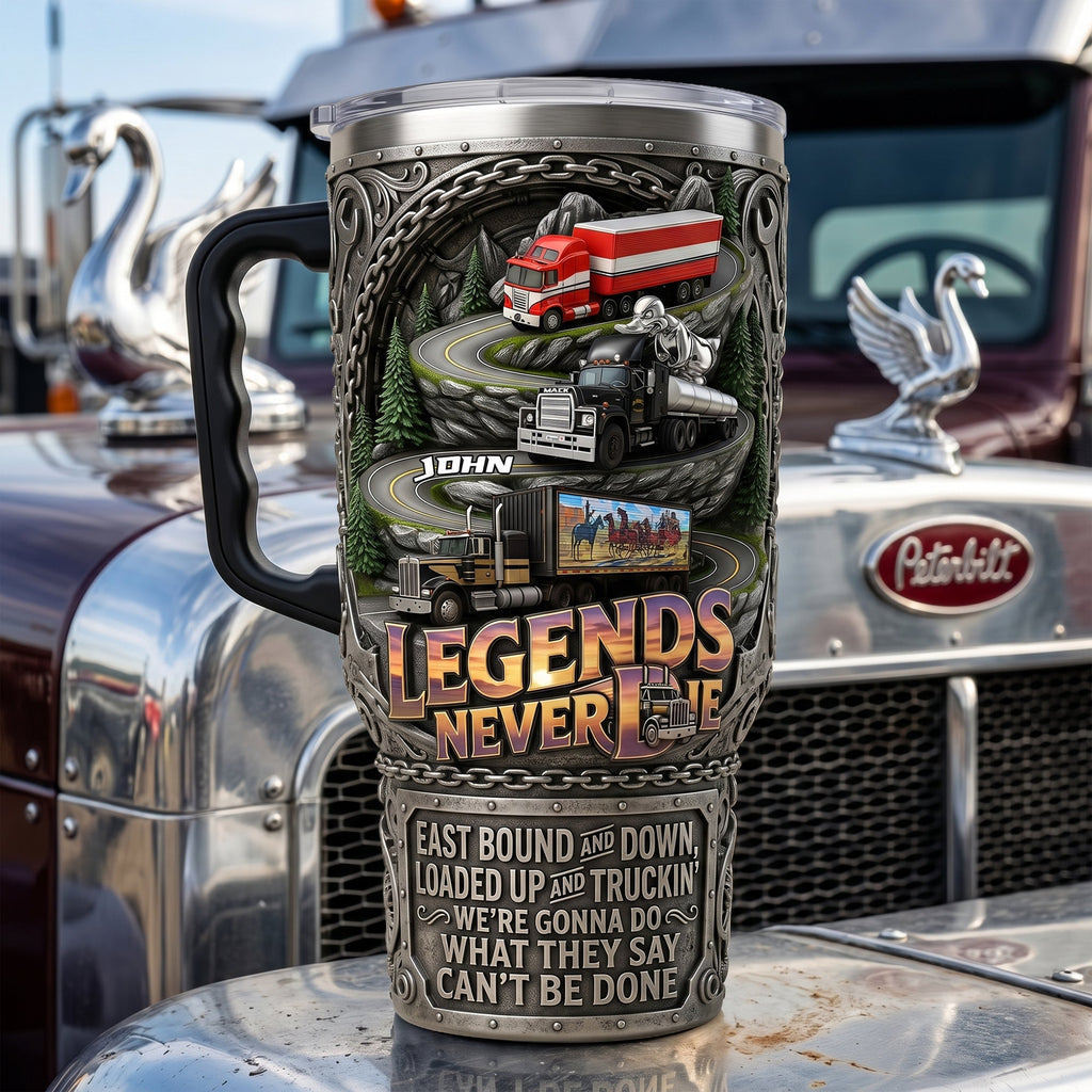 Classic Semi-Truck Legend 40oz Tumbler With Handle - Personalized Gifts For Truckers 02qhlu280526