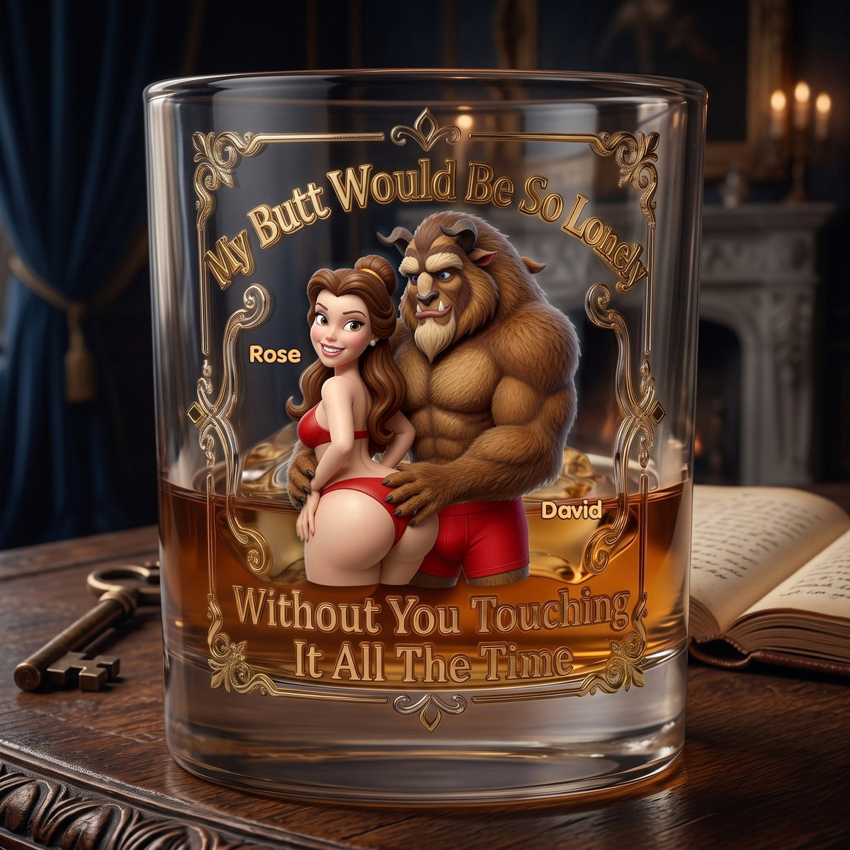 Naughty Fairytale Couple Round Glass - Personalized Gift For Couples 05OHLU290626