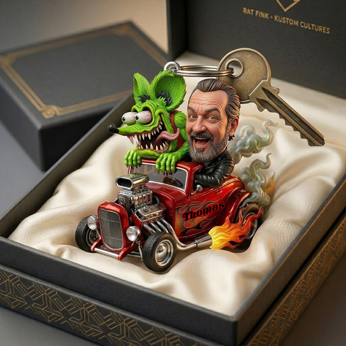 Speed Monster Keychain - Custom Photo Gifts For Hot Rod Lover 02PALU260326