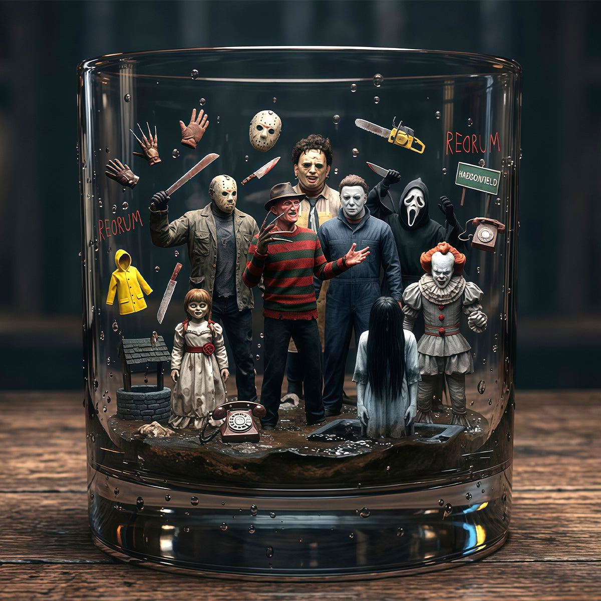 Scary Villain Drinking Glass - Personalized Gifts For Horror Lovers 04ohtn110326