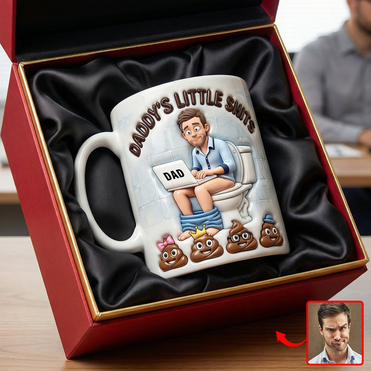 Funny Poop Dad Coffee Mug - Custom Photo Gifts For Father's Day Coffee Mug 04NAQN040326