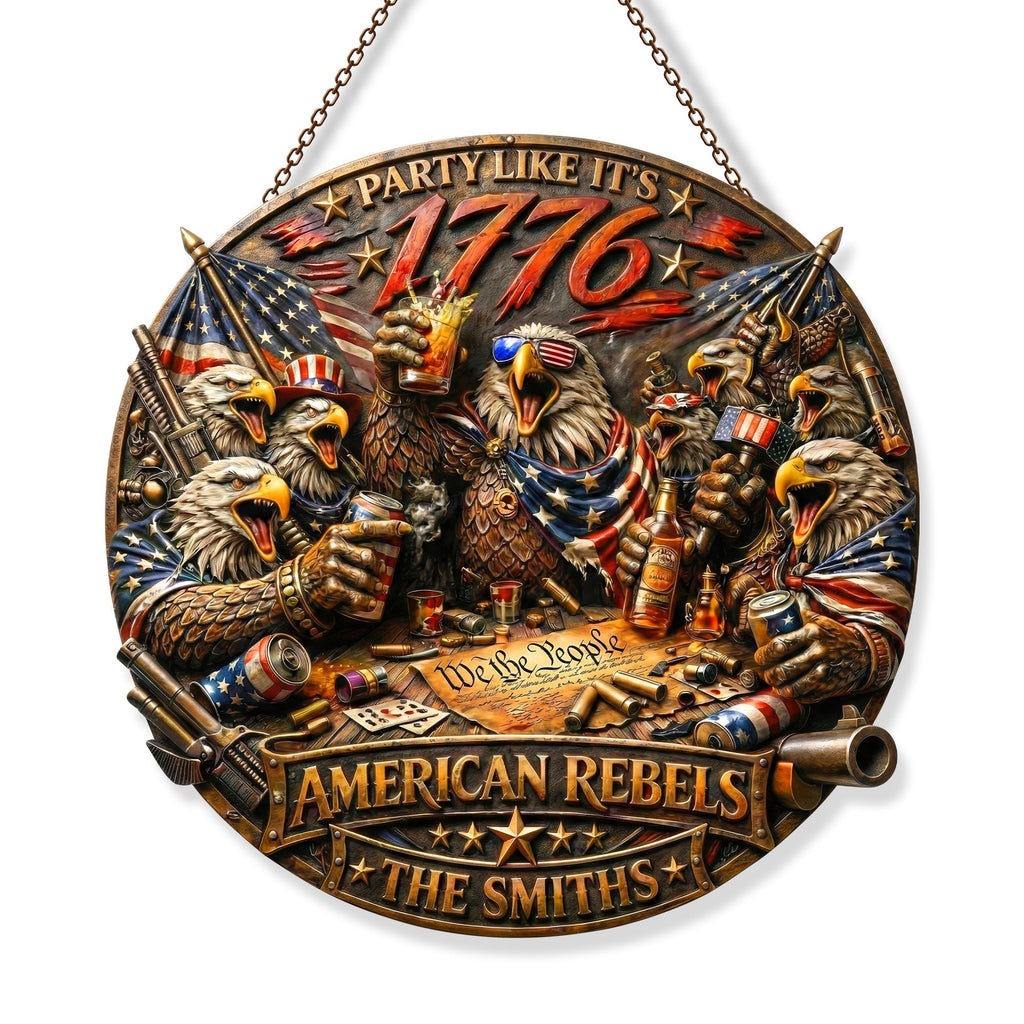USA Independence Party Metal Sign - Personalized Gift For Patriot Family 01TYQN050326