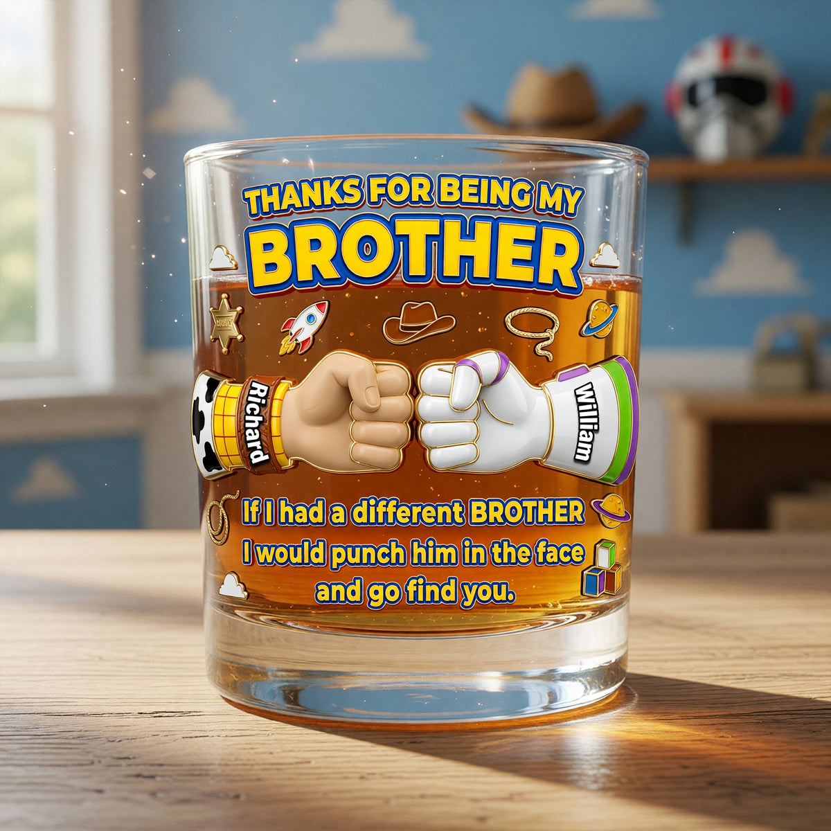 Proudly Your Brother Whiskey Glass - Personalized Gifts For Brothers 04NAQN040626