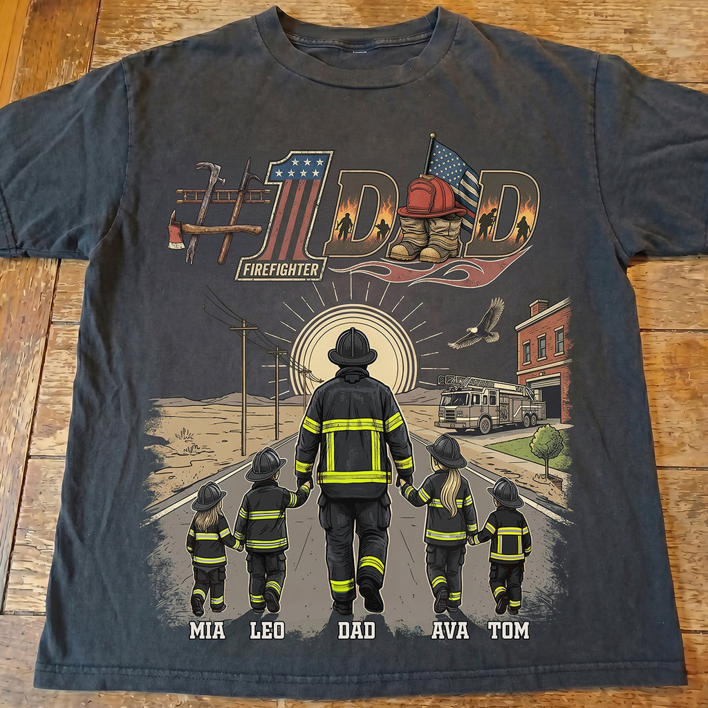 Top Firefighter Dad Shirt - Personalized Gifts For Firefighter Dads 01qhdt260526