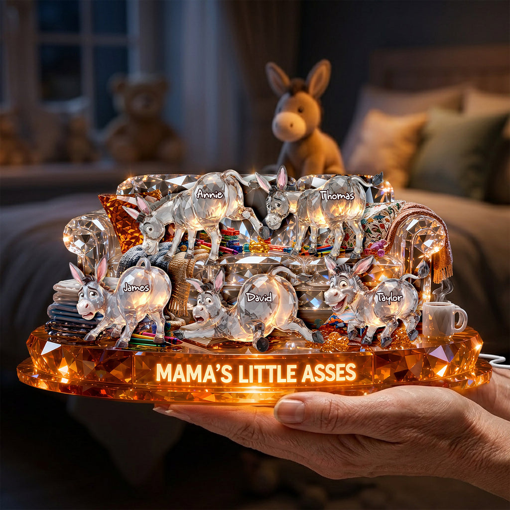 Mama's Little Donkey Light Box Personalized Gifts For Mom 01OHLU300326