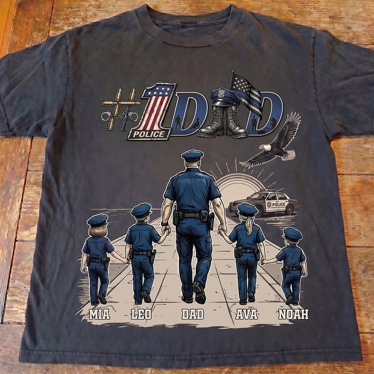 Best Police Dad Ever Shirt - Personalized Gifts For Police Dads 03QHDT250526