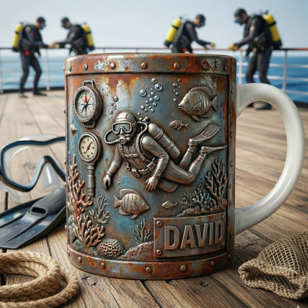 Ocean Adventure Coffee Mug – Personalized Gifts For Scuba Diving Lovers 041tglu151225