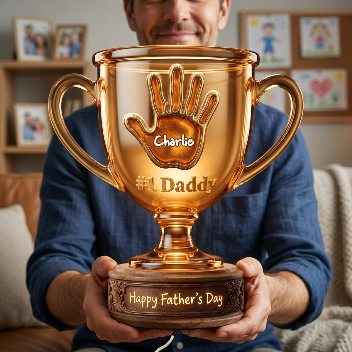Best Dad Trophy Acrylic Light Box - Personalized Gifts For Father 02palu160426