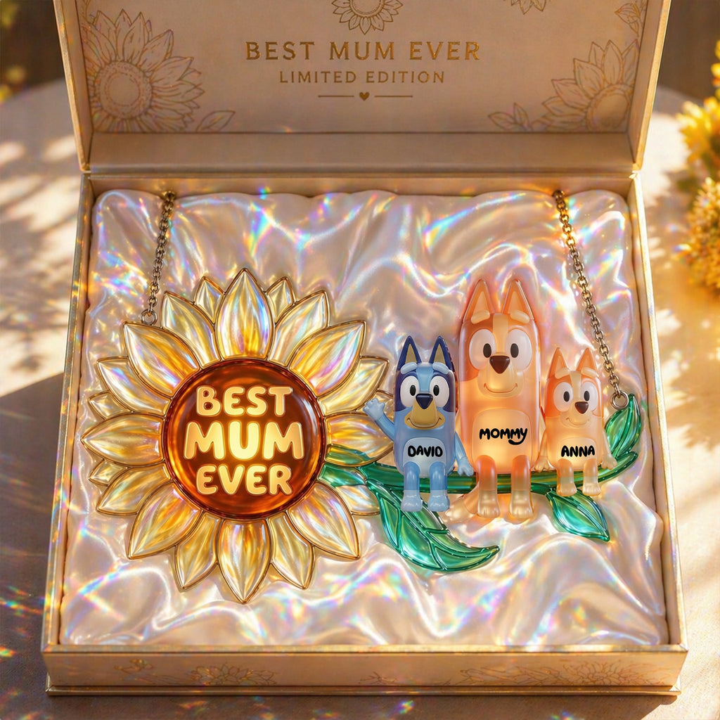 Best Mum Ever - Personalized Gifts For Mom Suncatcher Ornament 02nalu230426