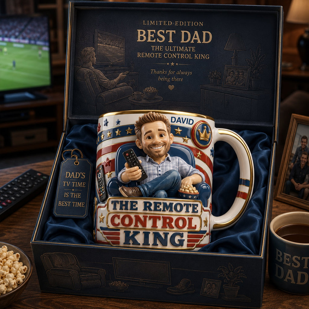 Custom Photo Remote King Dad Coffee Mug - Personalized Gifts For Dad 04palu220526