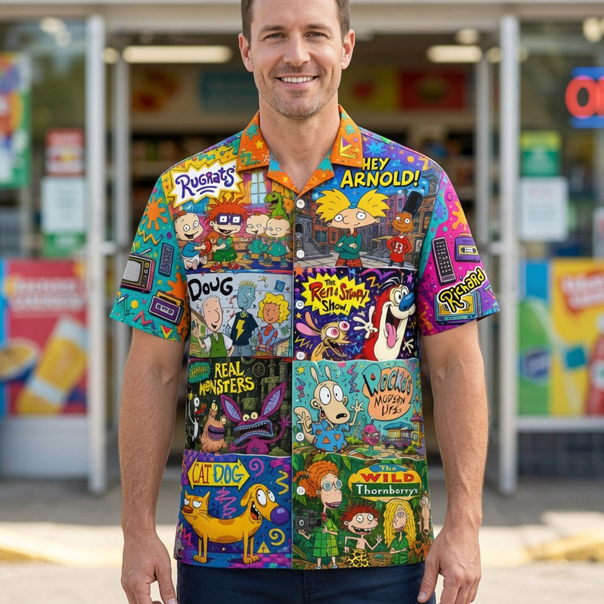 90s Cartoon Club Hawaiian Shirt - Personalized Gifts 02NAQN250626