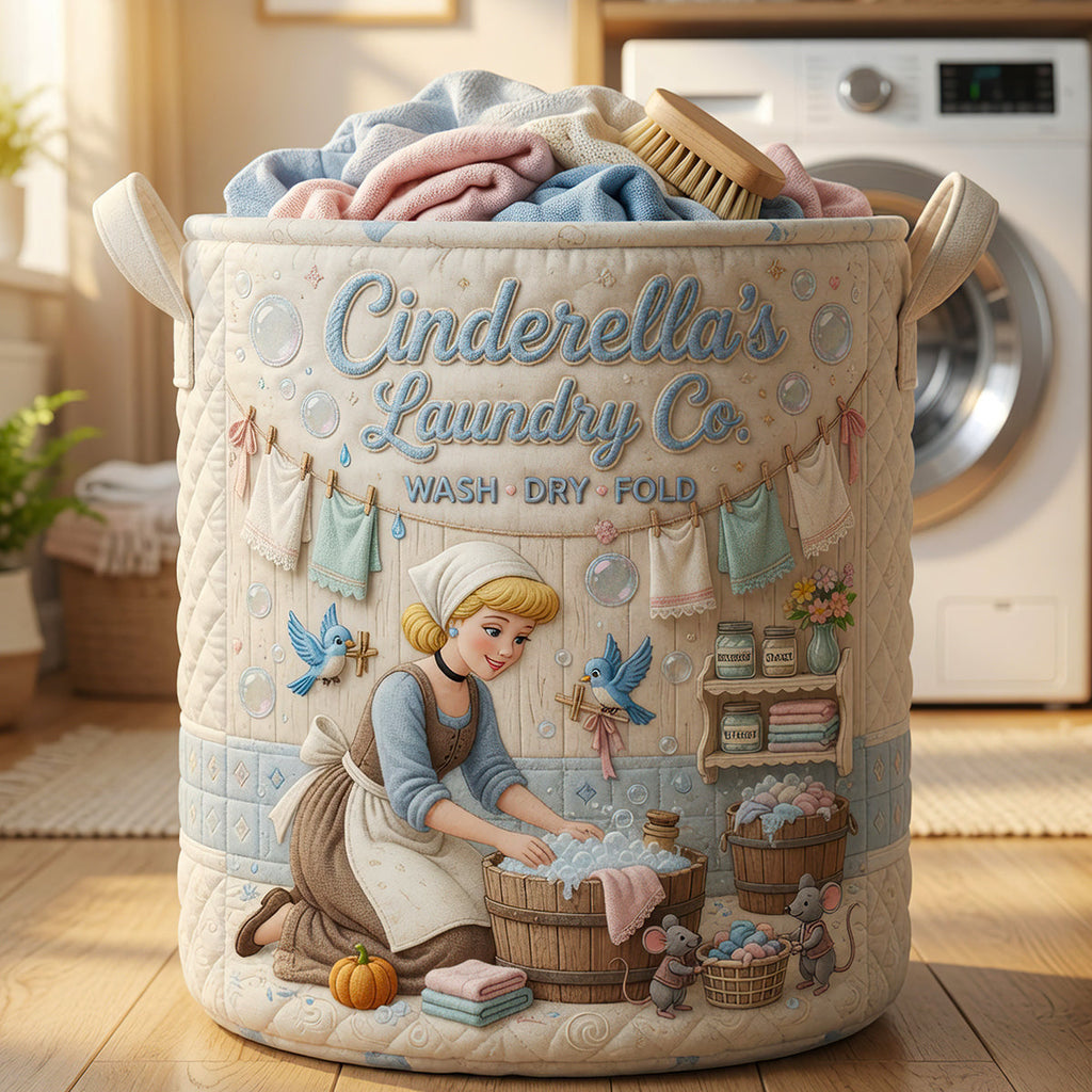 Everyday Royalty Quilted Laundry Basket - Personalized Gifts 03NADT100726