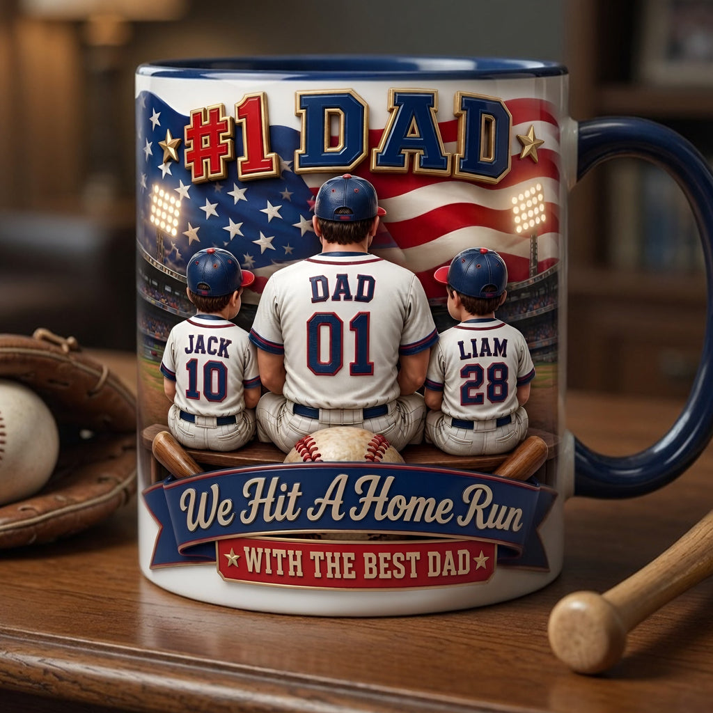 Baseball #1 Dad Coffee Accent Mug - Personalized Gifts For Dad 05tylu250426