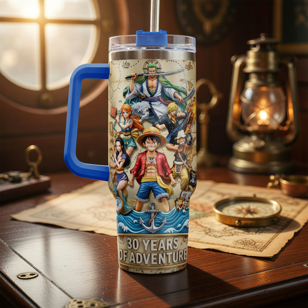30 Years Of Adventure Tumbler With Handle - Personalized Gifts For Anime Lover 01toqn160626
