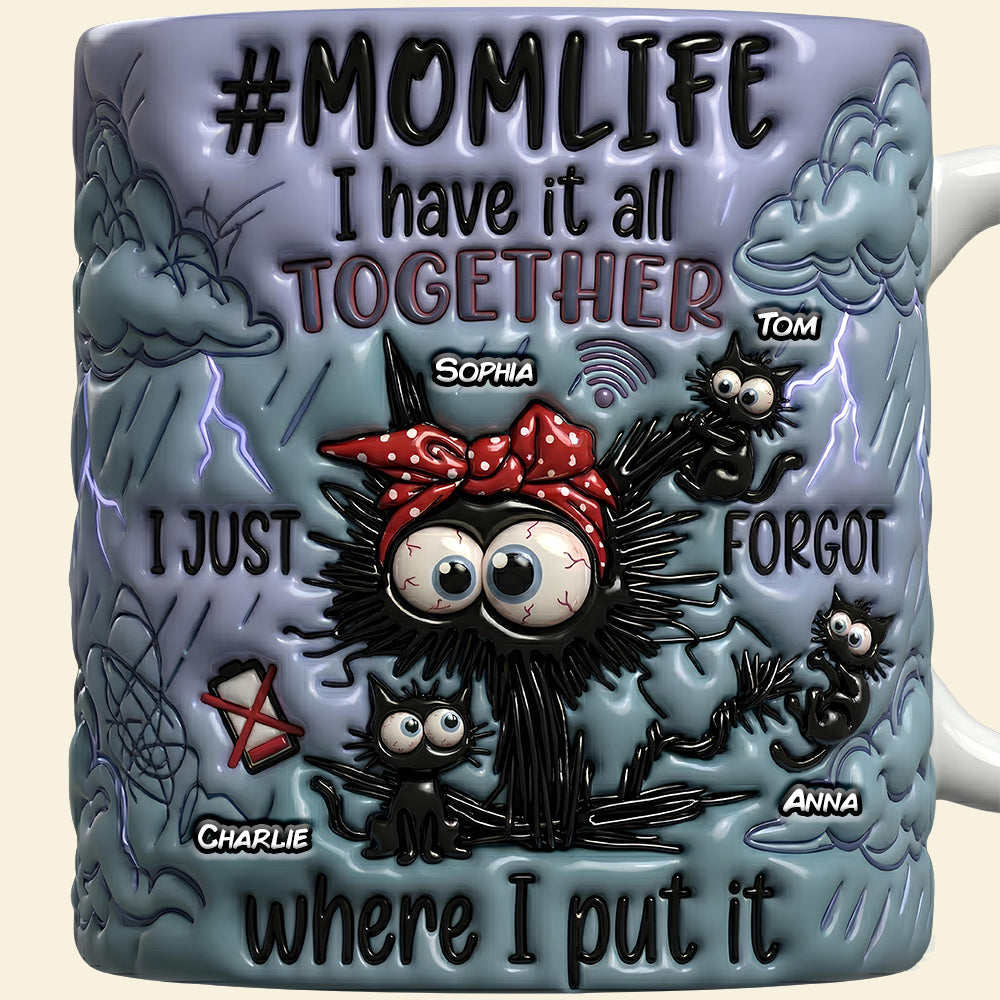 Silly Black Cat Mom Coffee Mug - Personalized Mother's Day Gifts 03qhdt130426