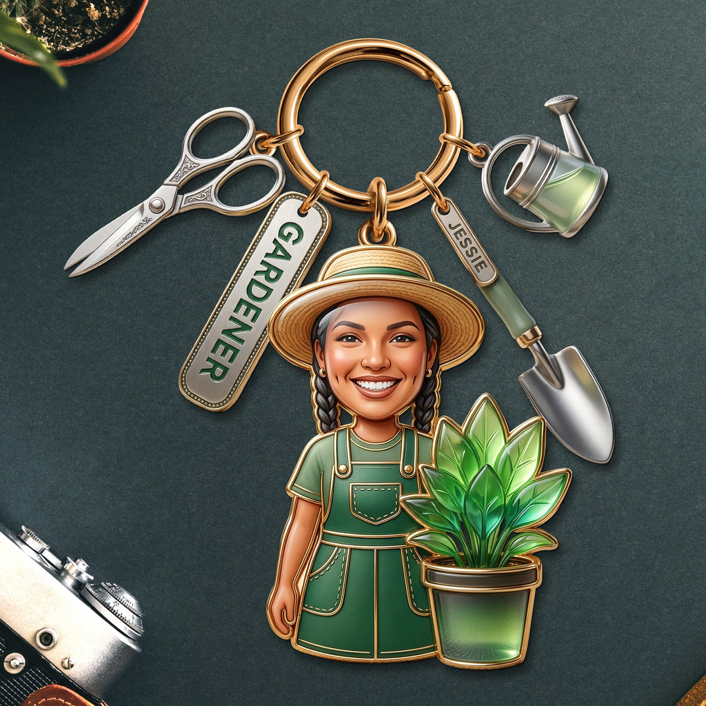 Custom Photo Gifts For Gardeners Keychain With Charms 06paqn250326